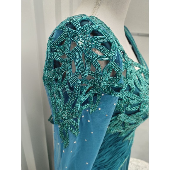 Claire's Collection Ball Pageant Gown Beaded Crystal Embellished Sz 10 - Picture 5 of 13